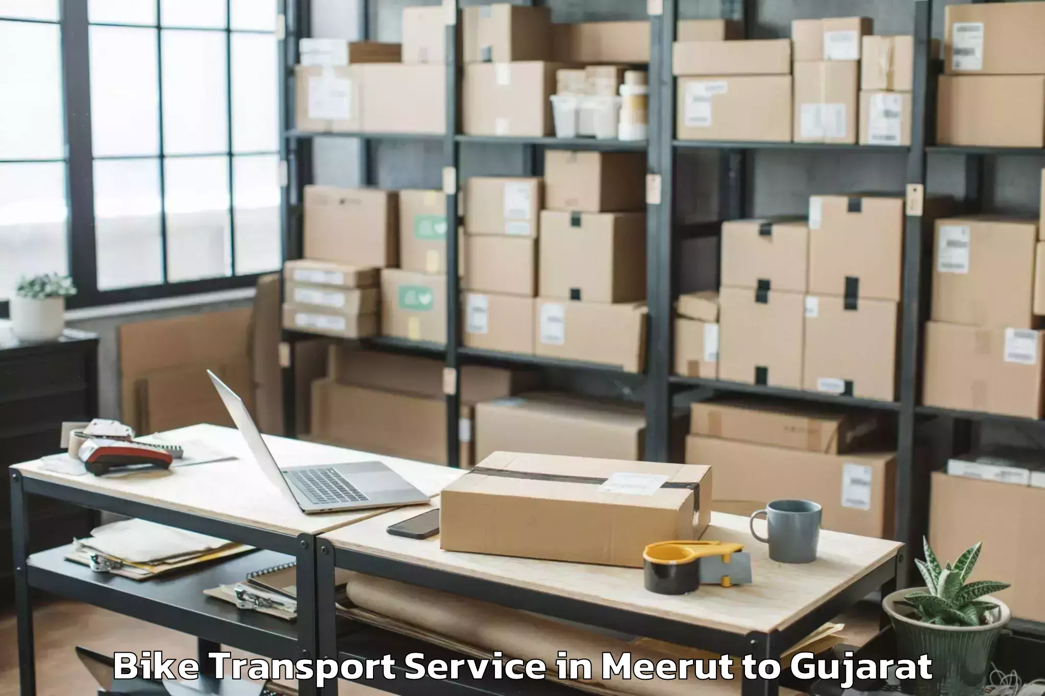 Hassle-Free Meerut to Vadnagar Bike Transport